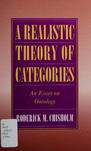 A Realistic Theory of Categories: An Essay on Ontology