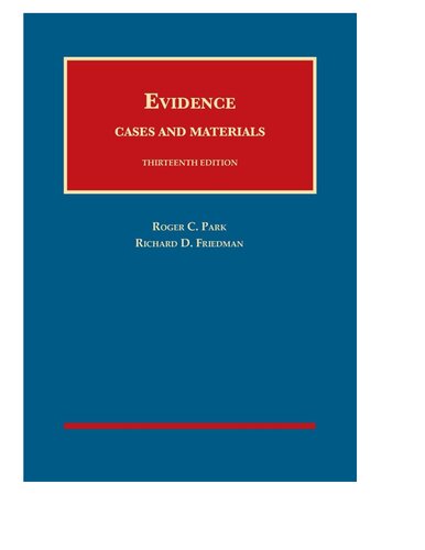 Evidence - Cases and Materials