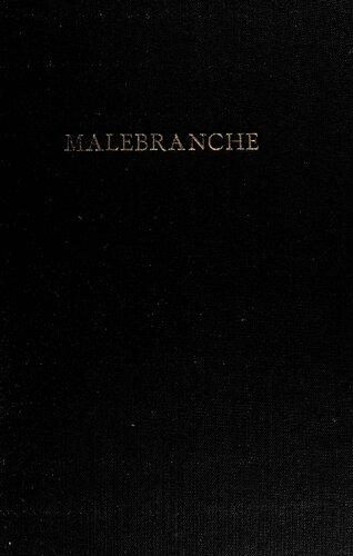 Malebranche: A Study of Cartesian Idealism