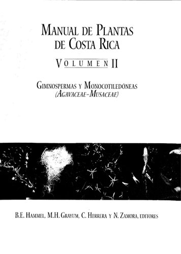 Manual de Plantas de Costa Rica, Volumen II: Gimnospermas y Monocotiledoneas (Agavaceae-Musaceae)