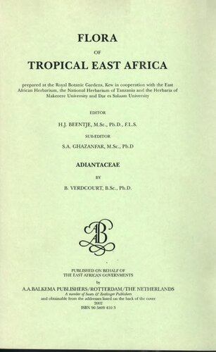 Flora of Tropical East Africa - Adiantaceae (2002)