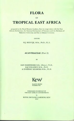 Flora of Tropical East Africa. Acanthaceae (Part 2)