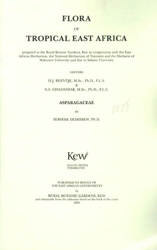 Flora of Tropical East Africa: Asparagaceae