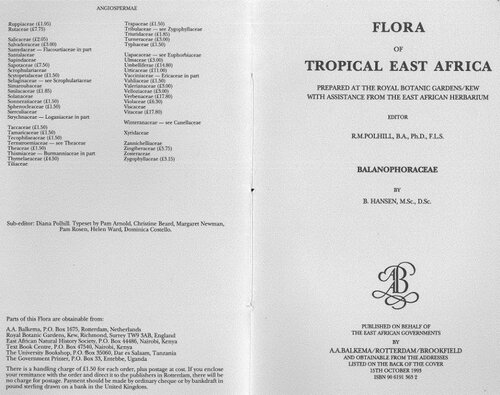 Flora of Tropical East Africa - Balanophoraceae (1993)