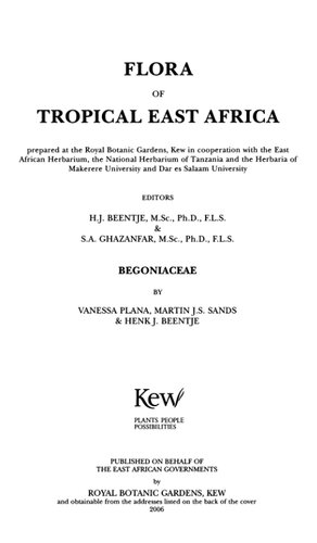 Flora of Tropical East Africa: Begoniaceae