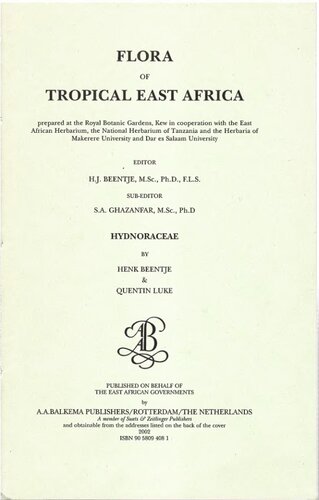 Flora of Tropical East Africa - Hydnoraceae (2002)
