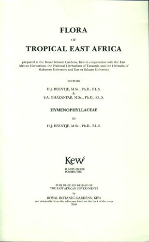 Flora of Tropical East Africa: Hymenophyllaceae