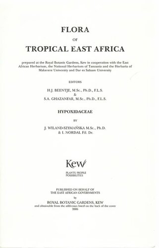 Flora of Tropical East Africa: Hypoxidaceae