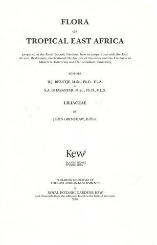 Flora of Tropical East Africa: Liliaceae