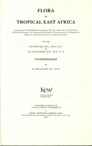 Flora of Tropical East Africa: Lycopodiaceae