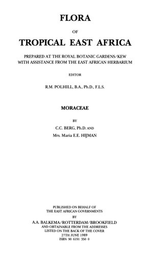 Flora of Tropical East Africa - Moraceae (1989)