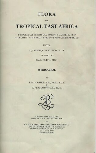 Flora of Tropical East Africa - Myricaceae (2000)