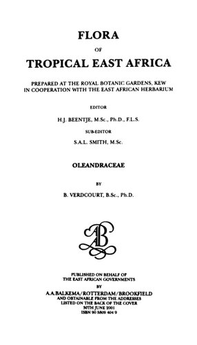 Flora of Tropical East Africa - Oleandraceae (2001)