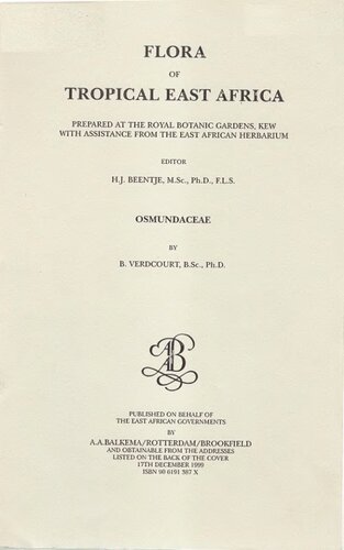Flora of Tropical East Africa - Osmundeaceae (1999)