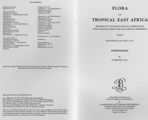 Flora of Tropical East Africa - Pandanaceae (1993)