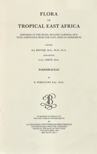 Flora of Tropical East Africa - Parkeriaceae (1999)