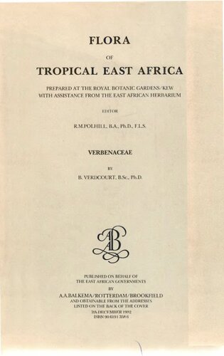 Flora of Tropical East Africa - Verbenaceae (1992)