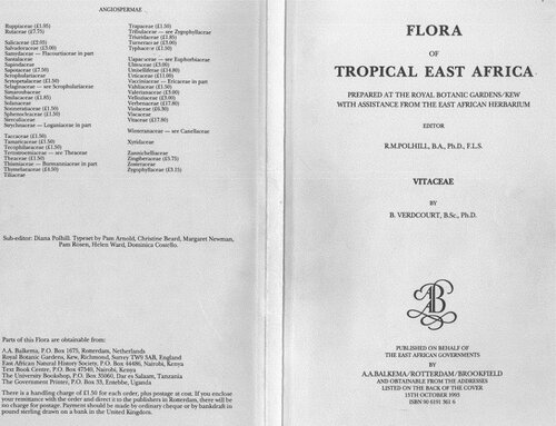 Flora of Tropical East Africa - Vitaceae (1993)