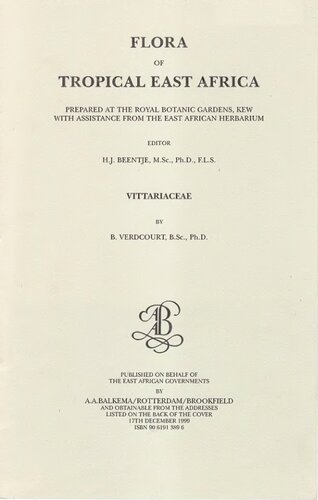 Flora of Tropical East Africa - Vittariaceae (1999)