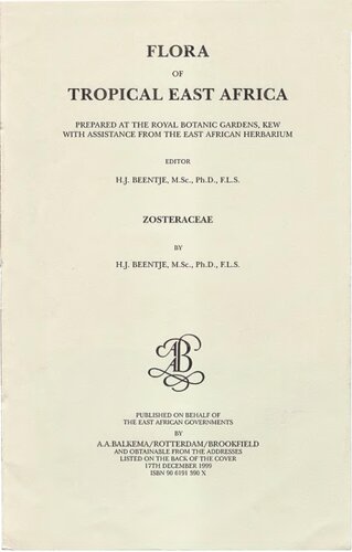 Flora of Tropical east Africa - Zosteraceae (1999)