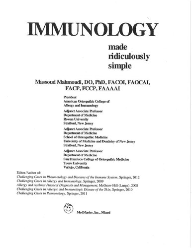Immunology Made Ridiculously Simple