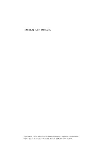 Tropical Rain Forests: An Ecological and Biogeographical Comparison