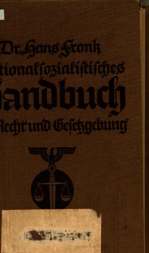 Nationalsozialistisches Handbuch für Recht und Gesetzgebung