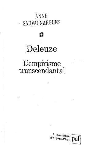 Deleuze L'empirisme transcendantal