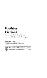 Boethian fictions: narratives in the medieval French versions of the Consolatio philosophiae