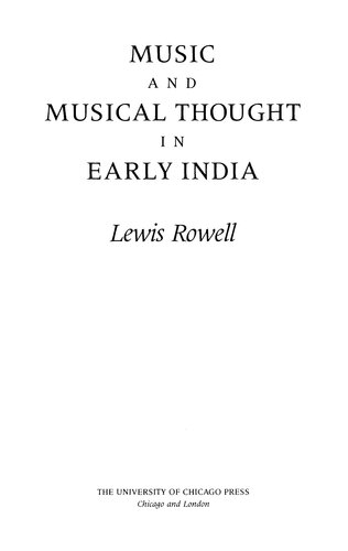 Music and musical thought in early India
