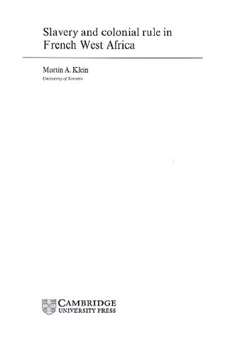 Slavery and colonial rule in French West Africa