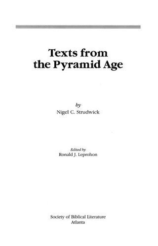 Texts from the pyramid age