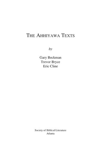 The Ahhiyawa texts