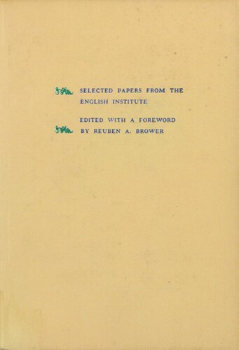 Forms of lyric: selected papers from the English Institute