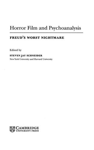 Horror film and psychoanalysis: Freud's worst nightmare