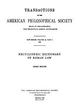 Encyclopedic dictionary of Roman law