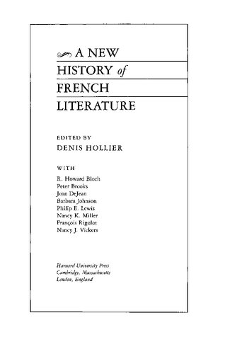 A new history of French literature