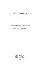 Dowry murder: the imperial origins of a cultural crime