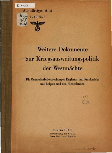 Weitere Dokumente zur Kriegsausweitungspolitik der Westmächte