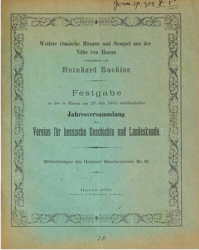 Weitere römische Münzen und Stempel aus der Nähe von Hanau