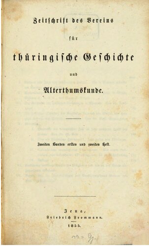 Zeitschrift des Vereins für Thüringische Geschichte und Altertumskunde