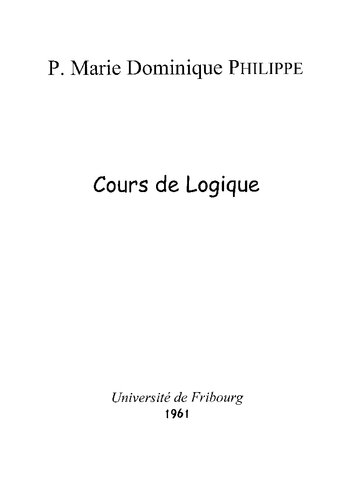 1961 - Cours de Logique - Partie 01
