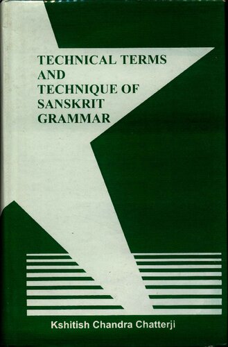 Technical terms and technique of Sanskrit grammar