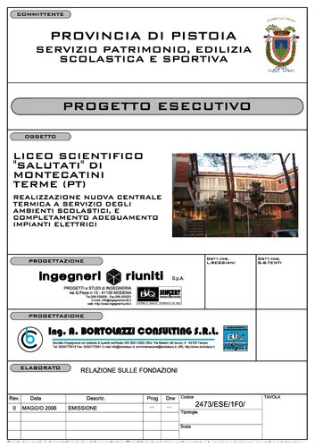 Relazione di calcolo delle fondazioni - progetto esecutivo