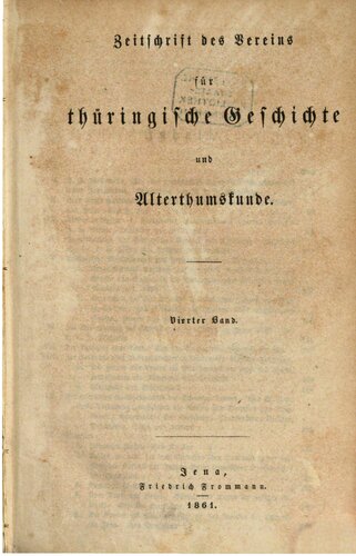 Zeitschrift des Vereins für Thüringische Geschichte und Altertumskunde