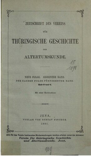 Zeitschrift des Vereins für Thüringische Geschichte und Altertumskunde