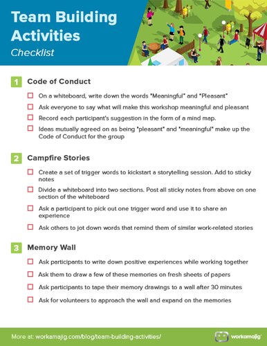 Team Building Activities checklist
