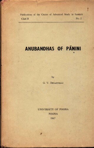 Anubandhas of Panini