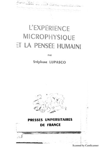 L'experiénce microphysique et la pensée humaine