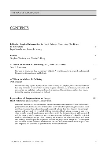 Heart Failure Clinics Vol 03 Issue 02   2007 The Role of Surgery in Heart Failure, Part I
